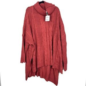 DAVI & DANI dolman sleeve knitted turtle neck chunky knit sweater J29